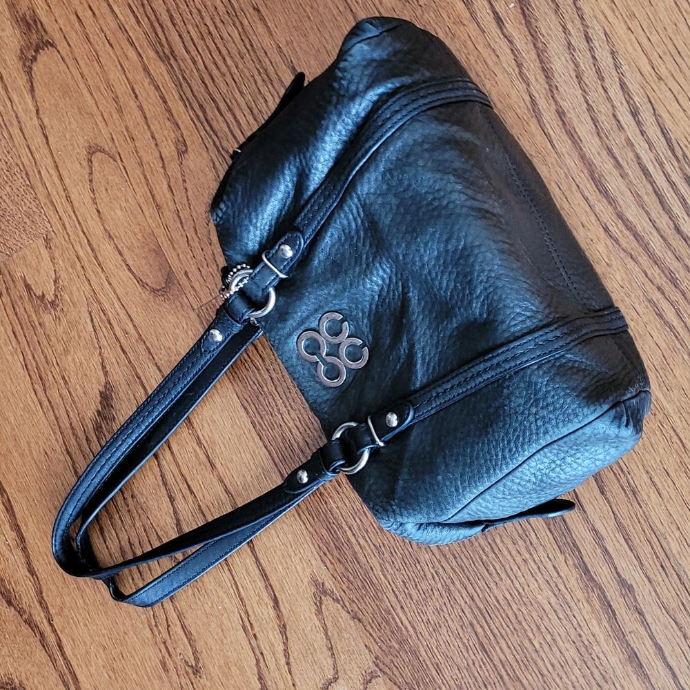 Coach "Julia" Black Leather Satchel with Silver Hardware - Picture 9 of 15